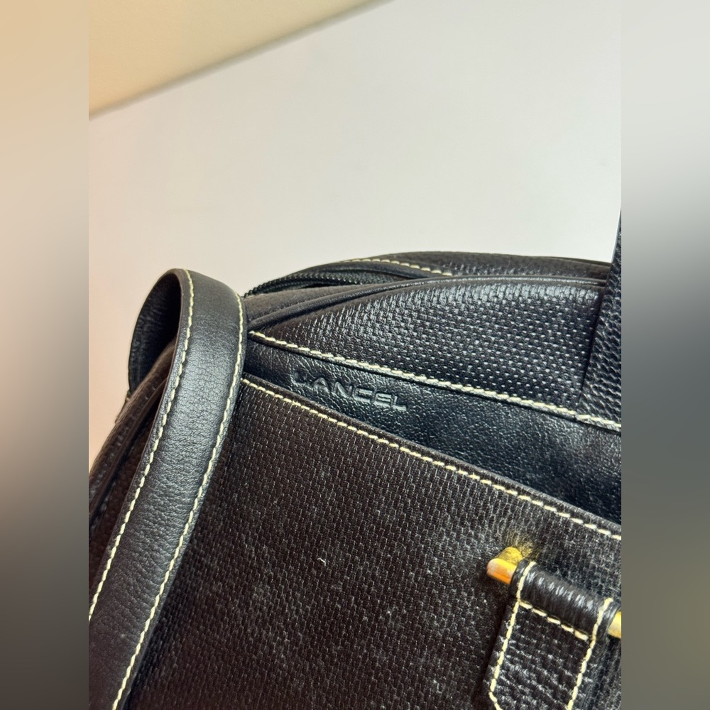 LANCEL Vintage Black Leather Crossbody Bag - Picture 10 of 12
